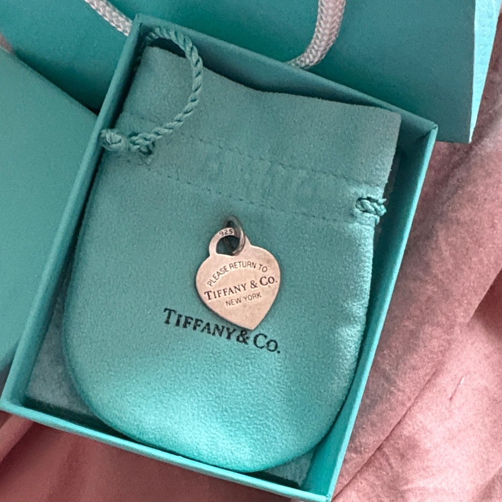 Tiffany & Co. Silver Heart Pendant with Blue Pouch